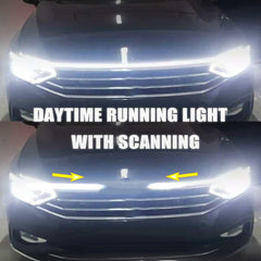 Car Start Scan Dynamic WHITE LED DRL Hood Light Strip Daytime Running Light-150cm