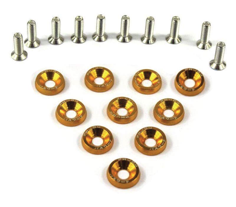 Car Universal Screw Washer Car Fender M6 Bolt Screw+Bumper Washer JDM 10pcs-Purple
