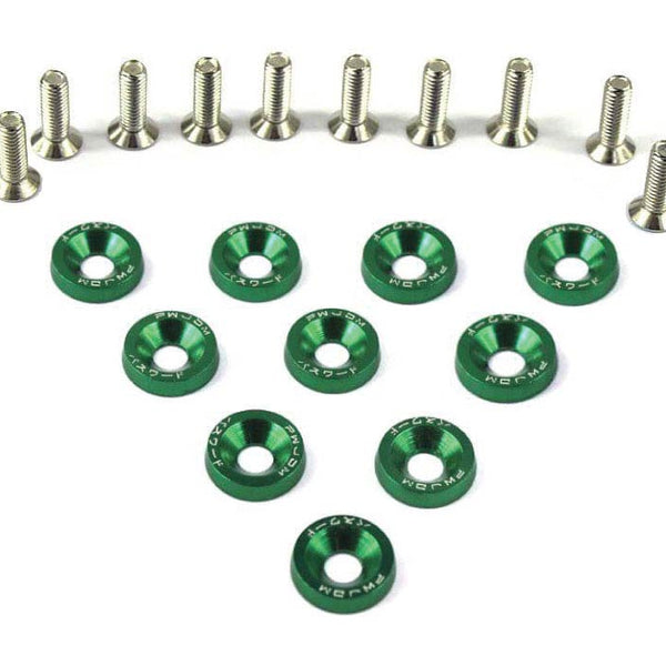 10 Pcs Car Universal Screw Washer Car Fender M6 Bolt Screw+Bumper Washer JDM