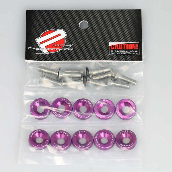Car Universal Screw Washer Car Fender M6 Bolt Screw+Bumper Washer JDM 10pcs-Purple
