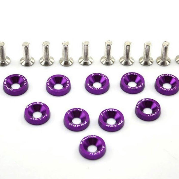 10 Pcs Car Universal Screw Washer Car Fender M6 Bolt Screw+Bumper Washer JDM