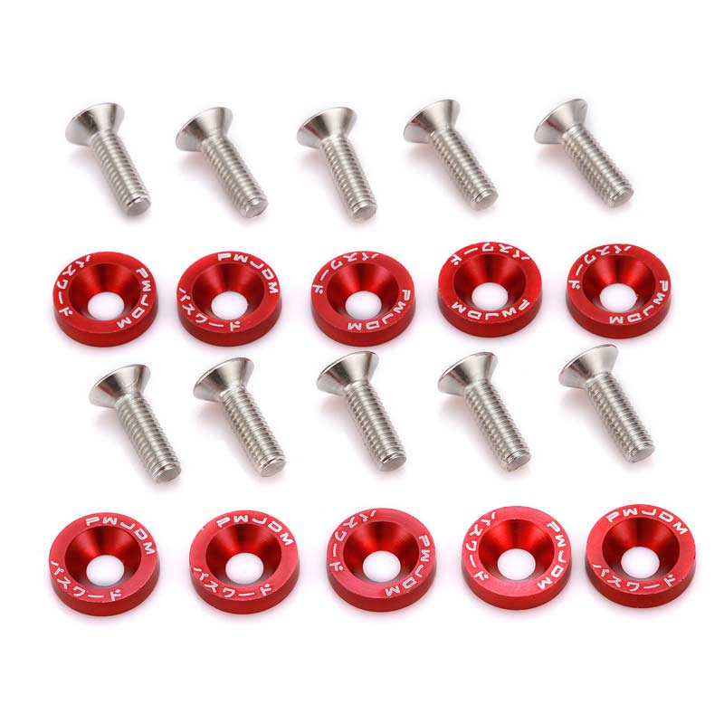 Car Universal Screw Washer Car Fender M6 Bolt Screw+Bumper Washer JDM 10pcs-Purple