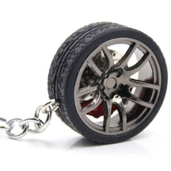 Car Wheel Keychain With Disc Brakes Keyring Tire Tyre (Assorted Color & Shape)