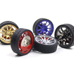 Car Wheel Keychain With Disc Brakes Keyring Tire Tyre (Assorted Color & Shape)