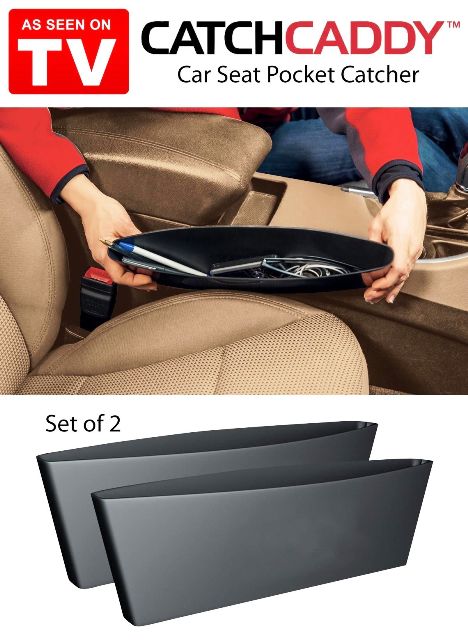 2pcs Catch Caddy Car Seat Catcher, Car Organizer Beige Color