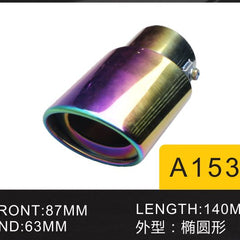 Oval Straight Chamilion Color Universal Stainless Steel Exhaust Tip Pipe Car Rear Exhaust Muffler Modification