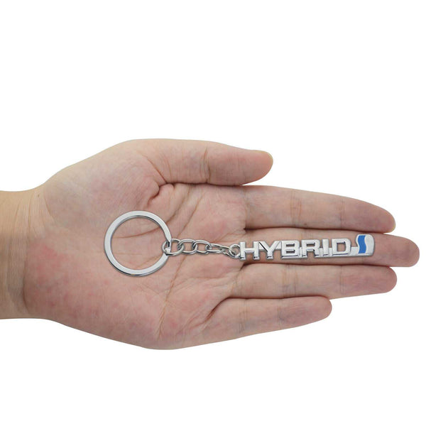 Chrome Silver Hybrid 3D Logo Emblem Metal Keychain For Bikes And Cars