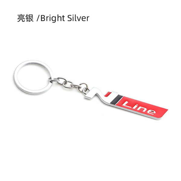Chrome Silver Red N Line 3D Logo Emblem Metal Keychain For Bikes And Cars