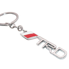 Chrome Silver TRD 3D Logo Emblem Metal Keychain For Bikes And Cars