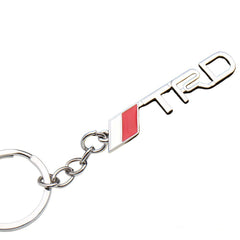 Chrome Silver TRD 3D Logo Emblem Metal Keychain For Bikes And Cars