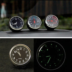 3Pcs Car 4cm Quartz Time Clock, Temperature Thermometer, Hygrometer Moisture Meter
