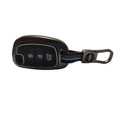 Metal Key Cover for Hyundai Grand i10 NIOS, Asta, Venue, i20, Aura, Exter, Creta, Elantra - 3 Button Flip Key