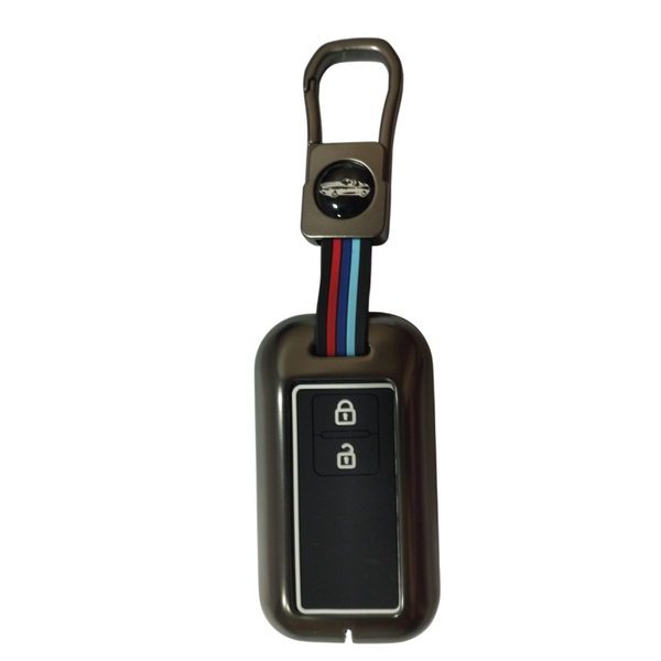 Metal Key Cover For Baleno, Grand Vitara, XL6, Swift, Jimny, Brezza, Ertiga, Fronx, Rumion, Glanza, Hyryder, Taisor 2 Button Smart key