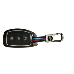 Car 3 Button Smart Key Metal Key Cover for Hyundai Grand i10 NIOS, Asta, Venue, i20, Aura, Exter, Creta, Elantra
