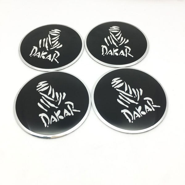 4pcs Dakar Emblem Car Wheel Center Hub Cap Caps Badge Sticker Decal 60mm