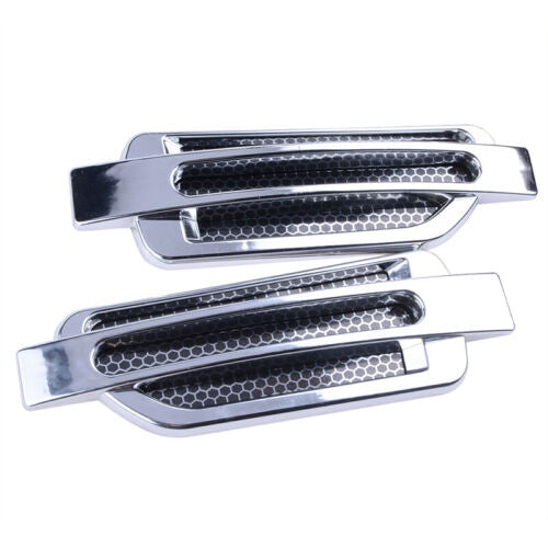 2PCS Chrome Car Auto Bonnet Air Intake Flow Side Fender Vent Hood Scoop Cover