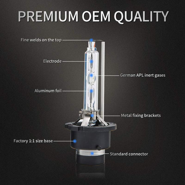 2pcs D4R HID Bulbs 35W 6000K Diamond White Xenon HID Headlight Bulb