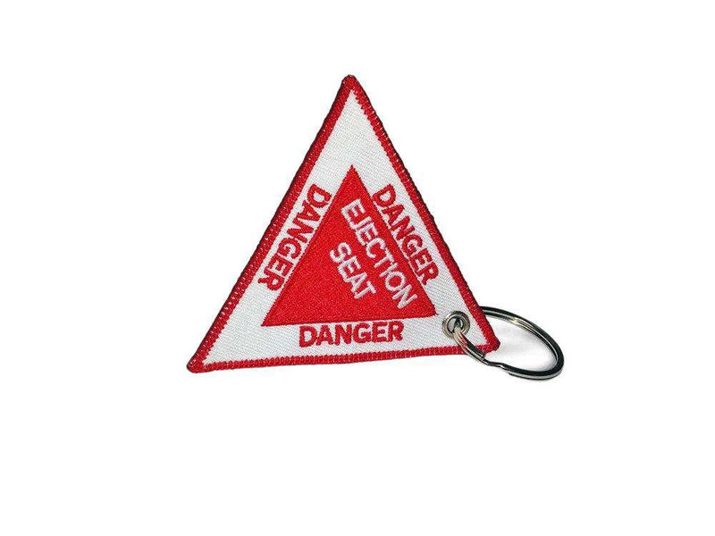 DANGER ELECTION SEAT Car Bike Embroidered Fabric Tag Strap Keyring Key Holder