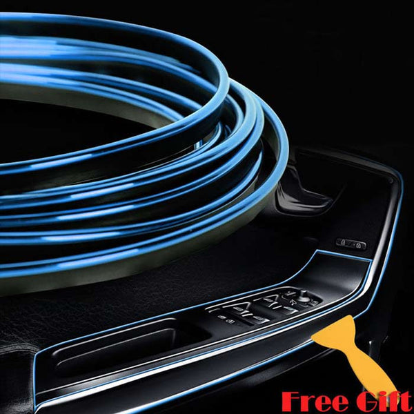 Blue 5M Edge Gap Interior Line Moulding Trim Molding Strip Decor For Car