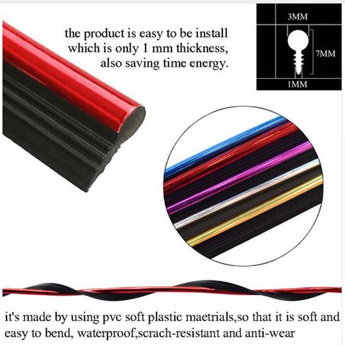 Gold 5M Edge Gap Interior Line Moulding Trim Molding Strip Decor For Car
