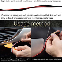 Gold 5M Edge Gap Interior Line Moulding Trim Molding Strip Decor For Car