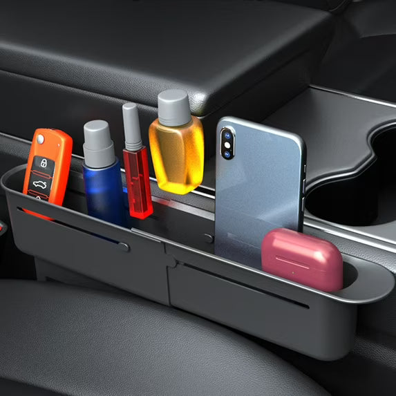 Car Seat Gap Filler Multifunctional Seat Side Seam Filler, Seat Side Storage Box with Hook Function