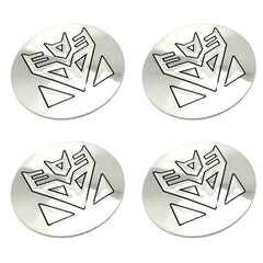 4pcs Trans Decepticon Emblem Car Wheel Center Hub Cap Caps Badge Sticker Decal 60mm