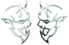 2pcs Chrome Metal Demon Challenger Charger Car Side Fender Rear Trunk Emblem Badge Sticker Decals For JEEP Dodge Decoration
