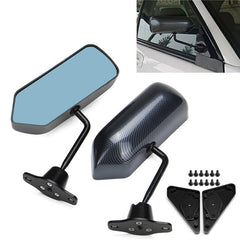 2pcs Adjustable F1 Style Car Side Rearview Mirrors Carbon Fiber Color Blue Mirror