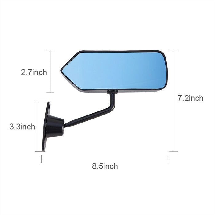 2pcs Adjustable F1 Style Car Side Rearview Mirrors Carbon Fiber Color Blue Mirror