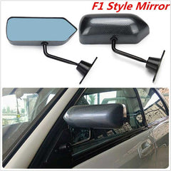 2pcs Adjustable F1 Style Car Side Rearview Mirrors Carbon Fiber Color Blue Mirror