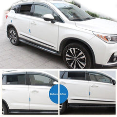 4pcs Carbon Black Car Side Edge Anti-scratch Body Side Moldings Strips Front Rear Lower Door Guard Protection Sticker