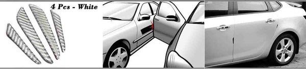 4Pcs Silver Real Carbon Fiber Car Door Edge Protection Guard Trims Stickers Auto Edge