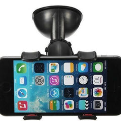 Universal Car Windshield Mount Dual Clamp Clip Bracket Mobile Holder For Smartphones