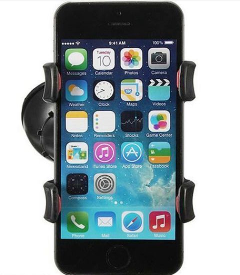 Universal Car Windshield Mount Dual Clamp Clip Bracket Mobile Holder For Smartphones