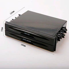 Car Universal Double/Single Din With Drink-Cup Holder And Storage Box (Black)