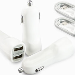 2.1A/1.0A Mini Dual USB 2-Port Car Charger + iPad/iPhone 4 5S 5C Data Sync Cable