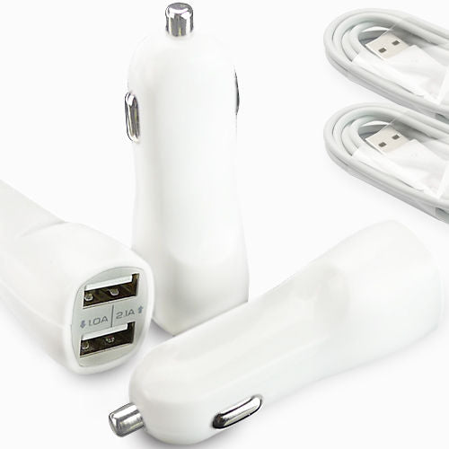 2.1A/1.0A Mini Dual USB 2-Port Car Charger + iPad/iPhone 4 5S 5C Data Sync Cable