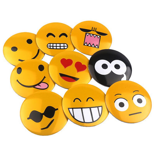 4pcs Smiley Emoji Face Emblem Car Wheel Center Hub Cap Caps Badge Sticker Decal 60mm