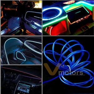 Yellow 13 Feet Flexible EL Wire Glowing Neon Car Light + Inverter