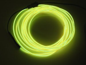 Yellow 13 Feet Flexible EL Wire Glowing Neon Car Light + Inverter