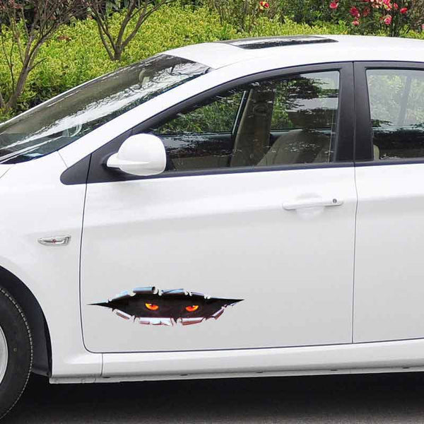 Funny Peeking Beast Eye Decor Vinyl Sticker Car Body Window SUV Door Helmet 3D Decals