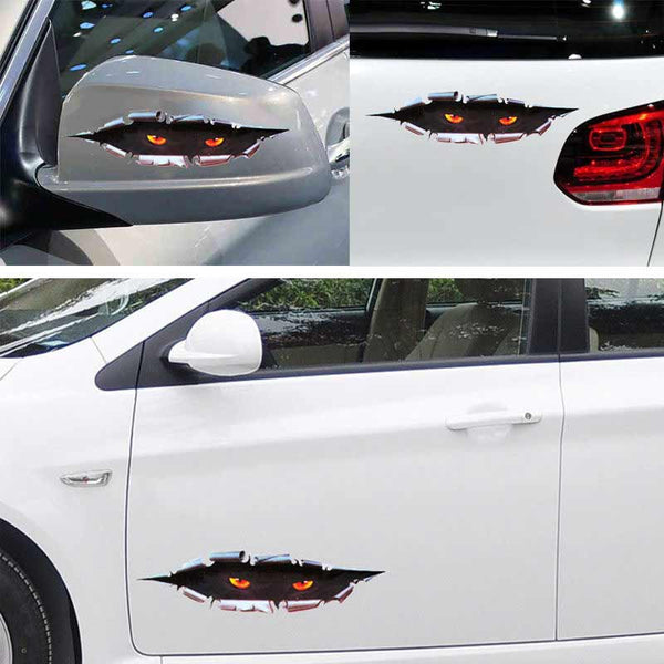 Funny Peeking Beast Eye Decor Vinyl Sticker Car Body Window SUV Door Helmet 3D Decals