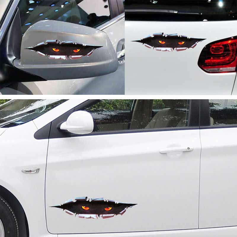 Funny Peeking Beast Eye Decor Vinyl Sticker Car Body Window SUV Door Helmet 3D Decals