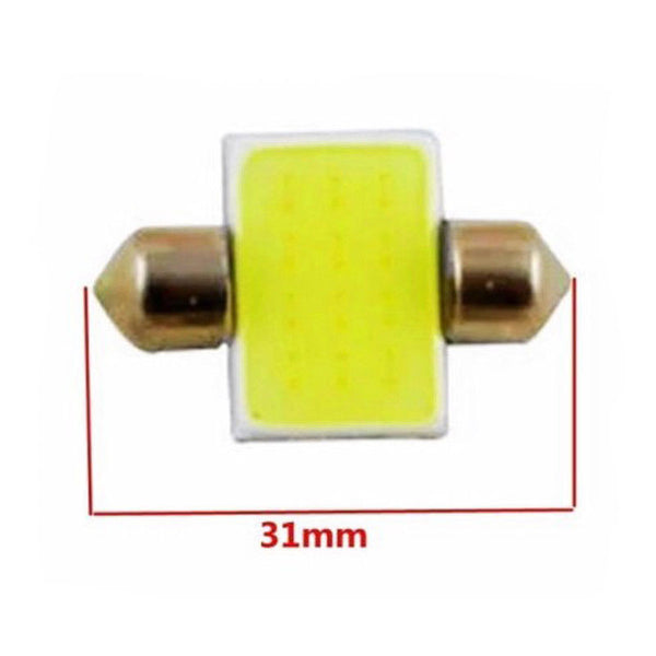 2pcs 31mm 16smd White Festoon COB LED 1210 Bulbs For Car Interior Dome Map Lights (1019)