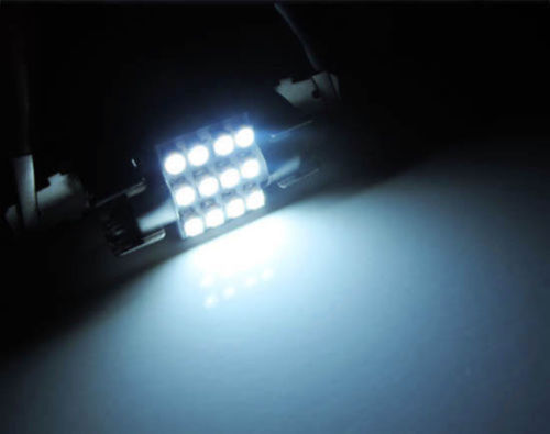 2pcs 31mm 12smd White Festoon COB LED 1210 Bulbs For Car Interior Dome Map Lights (1018)