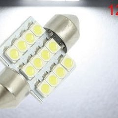2pcs 31mm 12smd White Festoon COB LED 1210 Bulbs For Car Interior Dome Map Lights (1018)