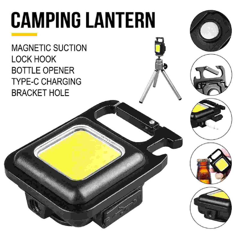 Flashlight With Bottle Opener, Magnetic Base And Folding Bracket Mini 1000 Lumens Rechargeable LED Light Cool White With 4 Modes Multifunctional Pocket Light
