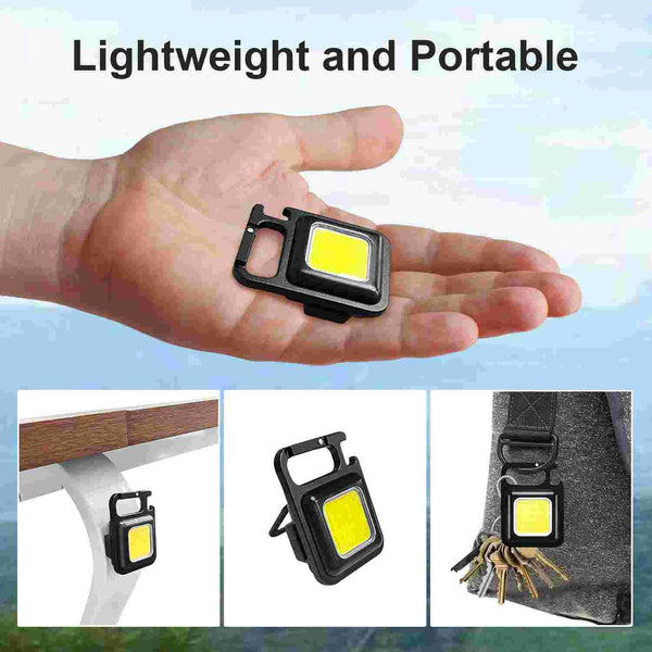 Flashlight With Bottle Opener, Magnetic Base And Folding Bracket Mini 1000 Lumens Rechargeable LED Light Cool White With 4 Modes Multifunctional Pocket Light