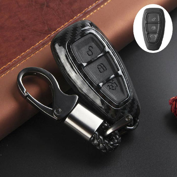 Ford ECOSPORT 3 Button Smart Key ABS+Silicone Car Key Cover Case With Keychain